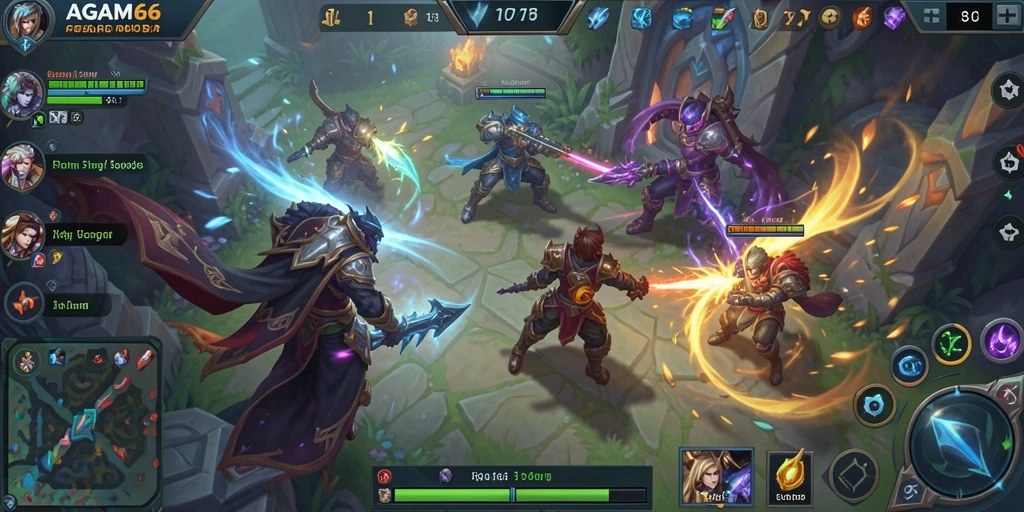 Tampilan aksi seru dalam permainan MOBA AGAM66.