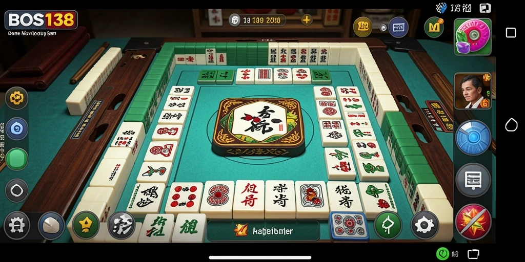 Tampilan menarik dari gameplay Mahjong di BOS138.