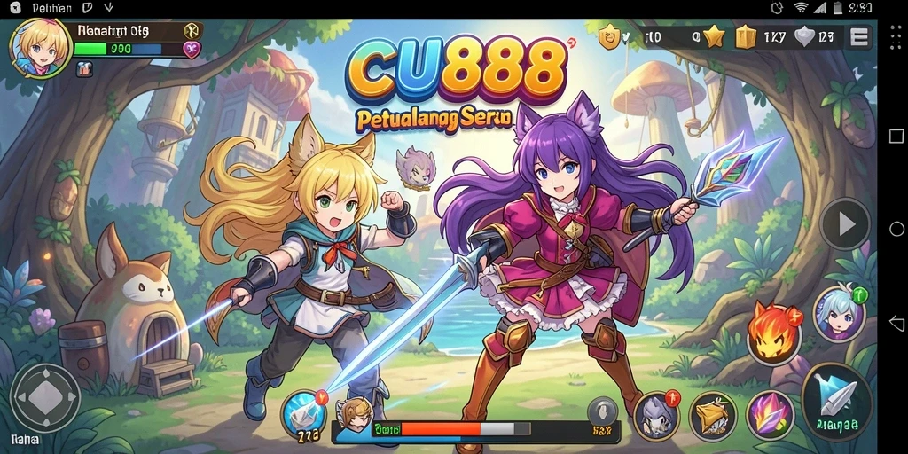 Tampilan gameplay <strong>CU888</strong> yang seru dengan karakter anime unik.