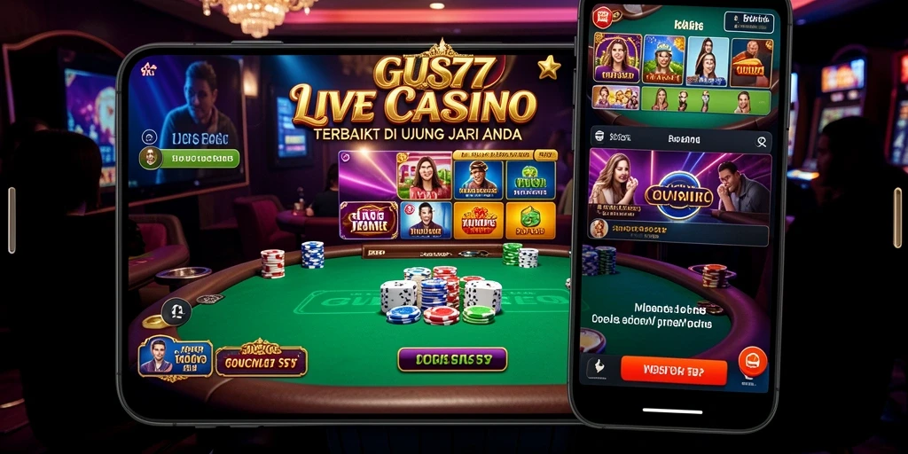 Tampilan utama GUS77 menampilkan suasana Live Casino yang nyata.