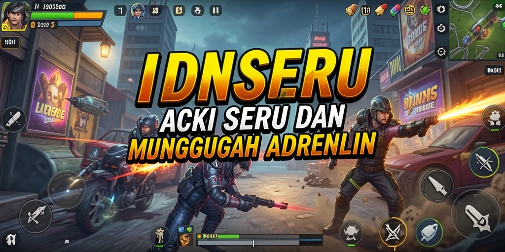 Screenshot gameplay IDNSERU menampilkan aksi menegangkan di arena tempur.