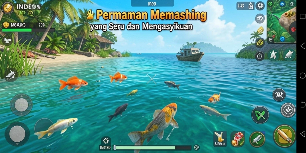 Gambaran gameplay memancing yang seru dan menantang di IND89.