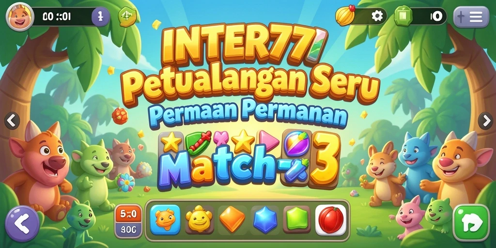 Tangkapan layar INTER77 menampilkan momen seru gameplay Match-3.