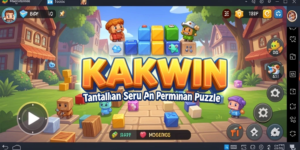 Tampilan gameplay KAKWIN yang penuh warna dan tantangan puzzle.