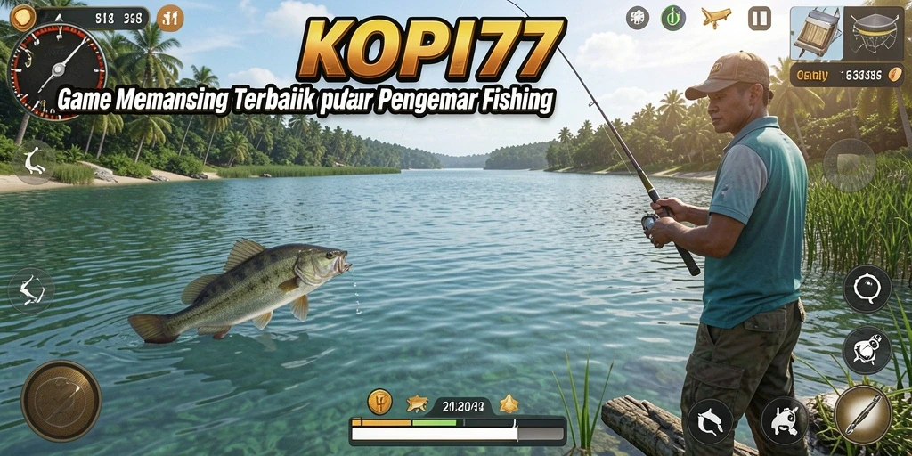 Screenshot KOPI77 dengan tampilan gameplay memancing yang seru.