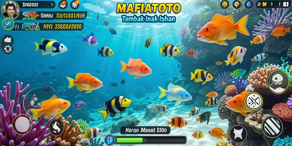 Screenshot MAFIATOTO menampilkan aksi seru berburu ikan.
