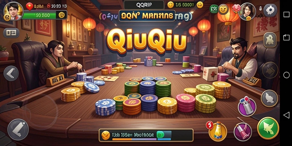 Screenshot utama QQRP menampilkan gameplay QiuQiu yang mendebarkan.
