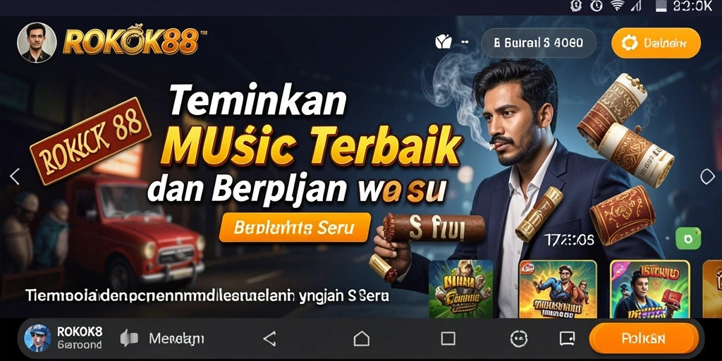 Tampilan gameplay seru dari ROKOK88 dengan berbagai lagu.